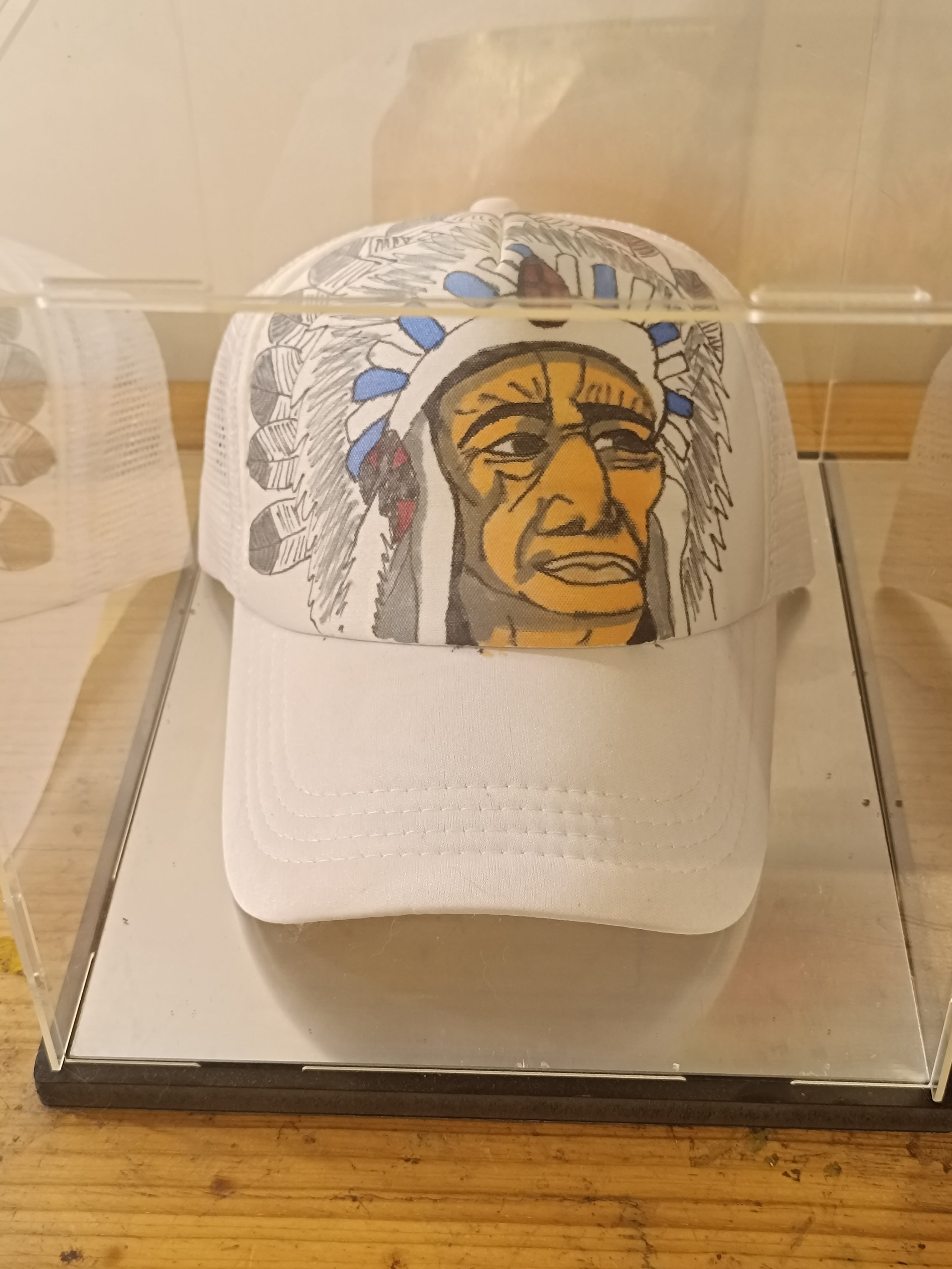 Casquette baseball grillagée synthétique grafee mains indien