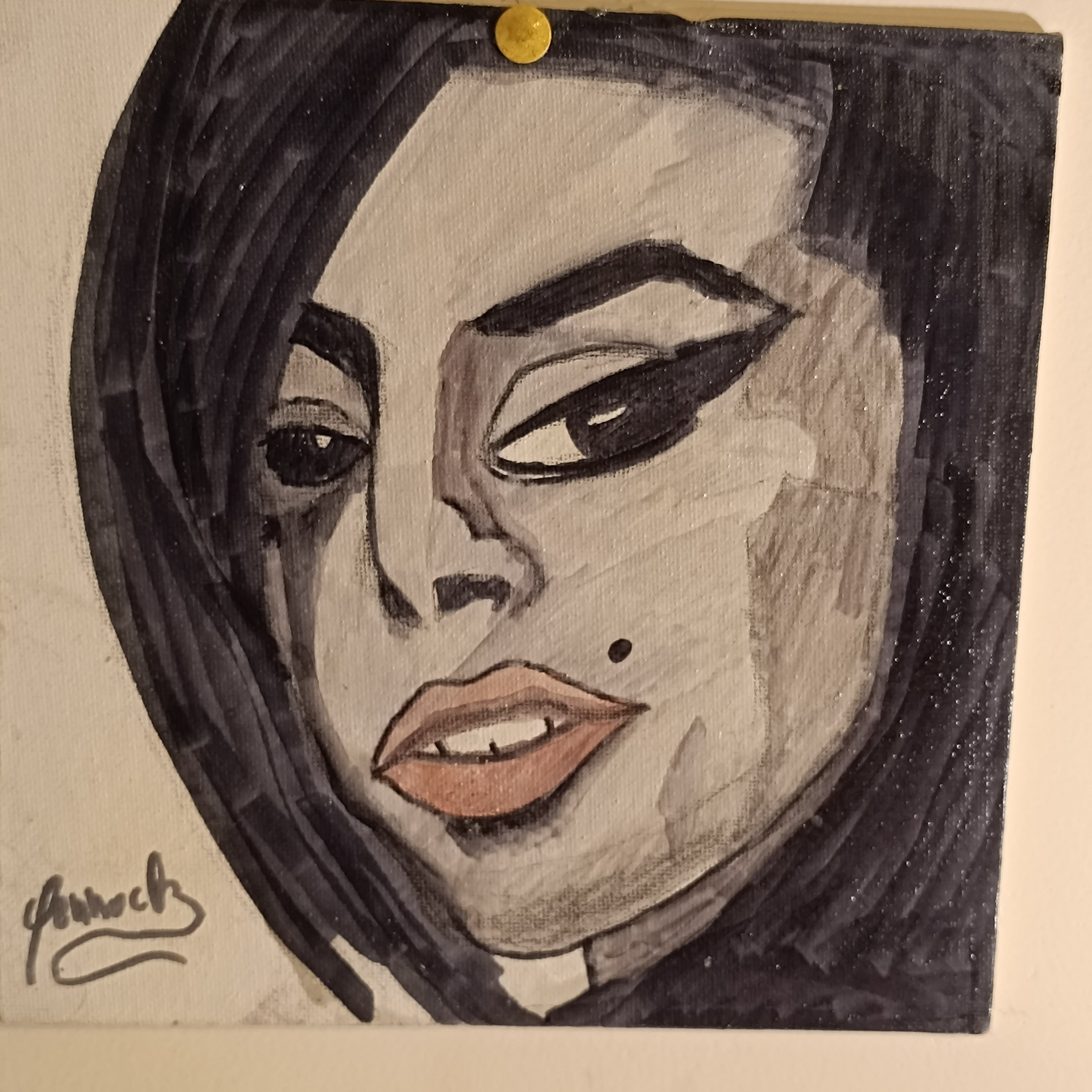 Canevas portrait vernis Amy Winehouse